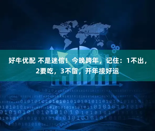 好牛优配 不是迷信!今晚跨年,记住:1不出,2要吃,3不留,开年接好运